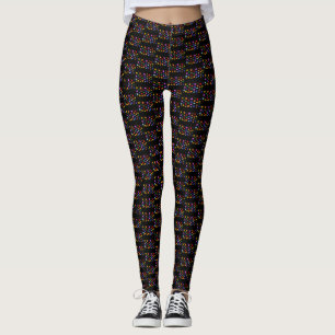 Black Leggings With Stars for Adults or Young Girl