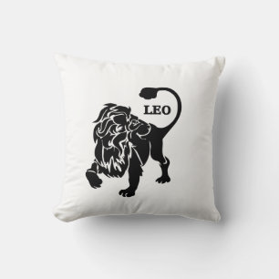 Black Leo Lion Zodiac Cushion