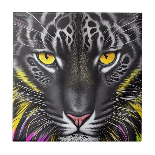 Black Leopard Ceramic Tile Sets (Front)