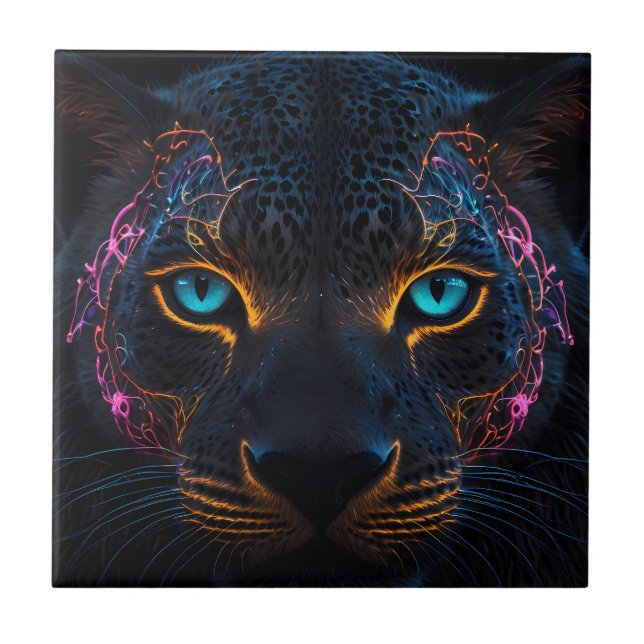 Black Leopard Ceramic Tile Sets (Front)