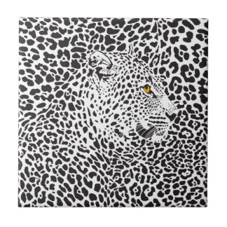 Black Leopard In Spots Tile