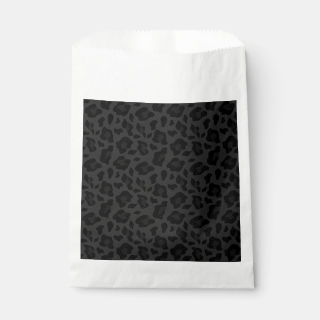 black leopard pattern animal print  favour bags (Front)