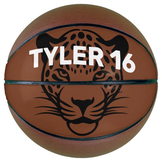 Black Leopard Personalise Basketball (Front)