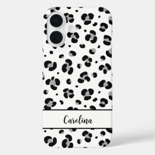 Black Leopard Personalised Modern iPhone Case