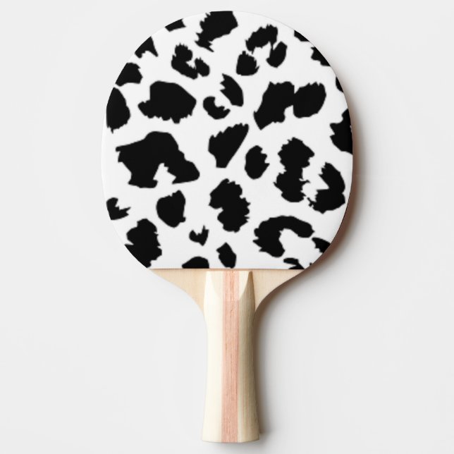 BLACK LEOPARD PRINT PING PONG PADDLE (Front)