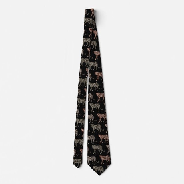 Black Leopard Print Tie (Back)