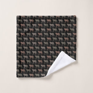 Black Leopard Print Wash Cloth