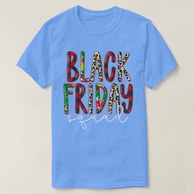 Black Leopard Red Plaid Friday Squad, Merry Christ T-Shirt (Design Front)
