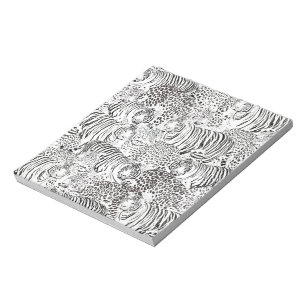 Black Leopard Tiger Animals Pattern Notepad