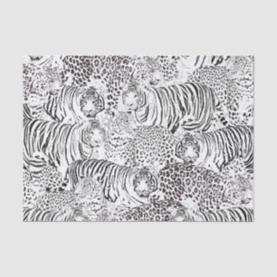 Black Leopard Tiger Animals Pattern Tissue Paper