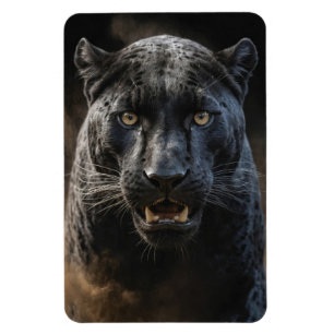 Black Leopard Wild Animal Elegant Mist Portrait Magnet