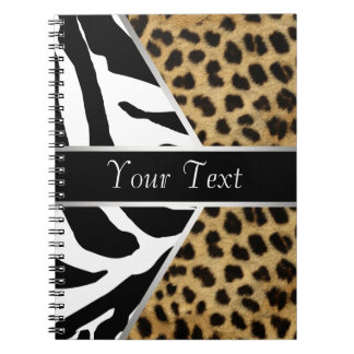 Black Leopard  Zebra Spiral Notebook
