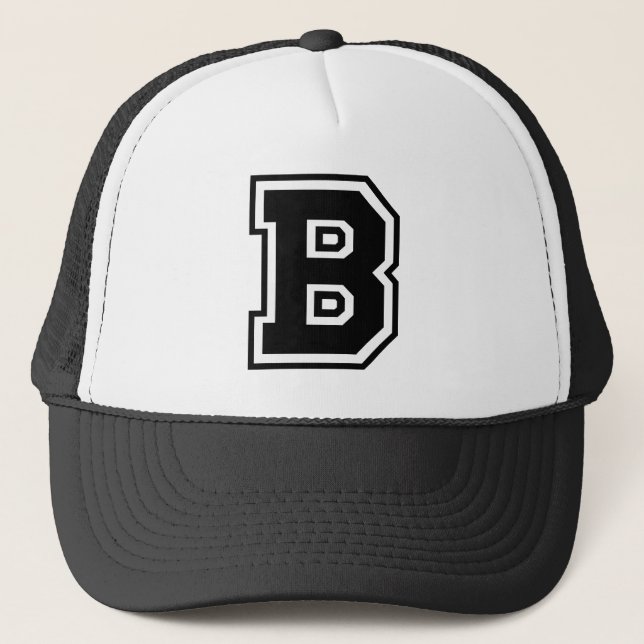 Black Letter "B" Trucker Hat (Front)