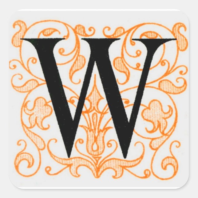 Black Letter 'W' on Gold - Sticker (Front)