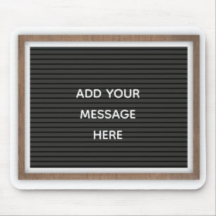 Black Letterboard Marquee Sign Custom Message Mouse Mat