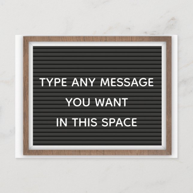 Black Letterboard Marquee Sign Custom Message Postcard (Front)