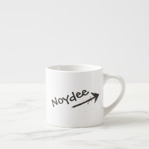 Black Lettering and Arrow on your Espresso Cup