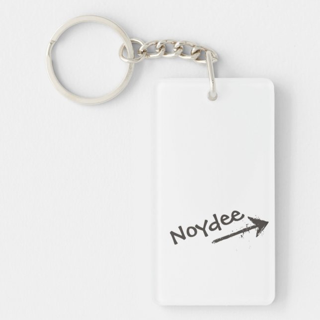 Black Lettering and Arrow on your Key Ring (Front)