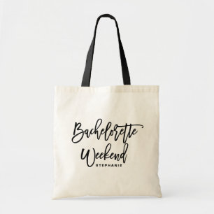 Black Lettering Bachelorette Weekend Personalised Tote Bag