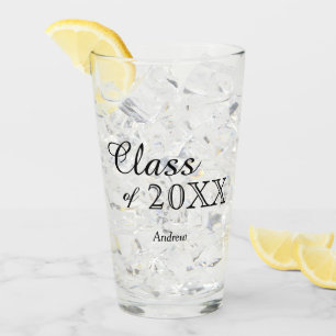 Black Lettering Class of 2022 Personalised Glass