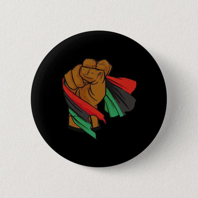 Black Liberation Flag Juneteenth Pan African Unia  6 Cm Round Badge (Front)