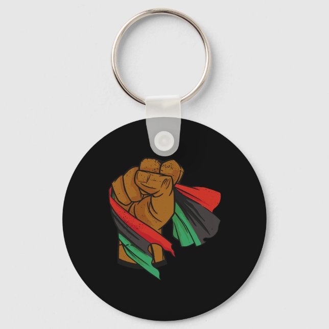 Black Liberation Flag Juneteenth Pan African Unia  Key Ring (Front)