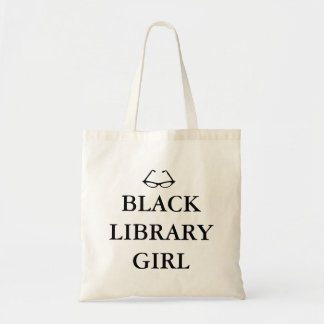 Black Library Girl Tote Bag