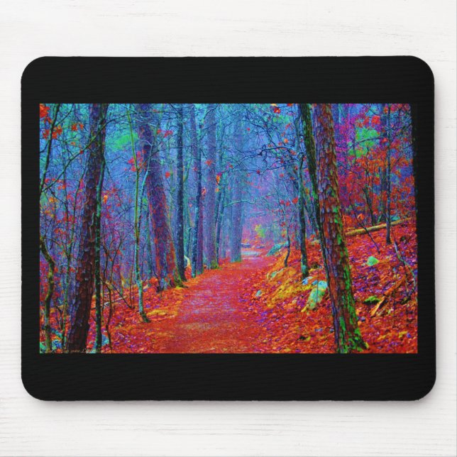 Black Light Forest Oil Painting Mouse Mat (Front)