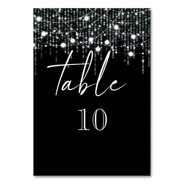 Black & Light Hanging Lights Table Number (Front)