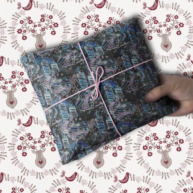 Black Light Neon Glow Xmas Heart and Candles Tissue Paper (Creator Uploaded)