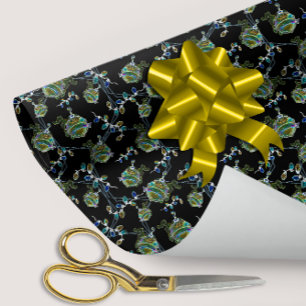 Black Light Neon Glow Xmas String Lights Ornaments Wrapping Paper