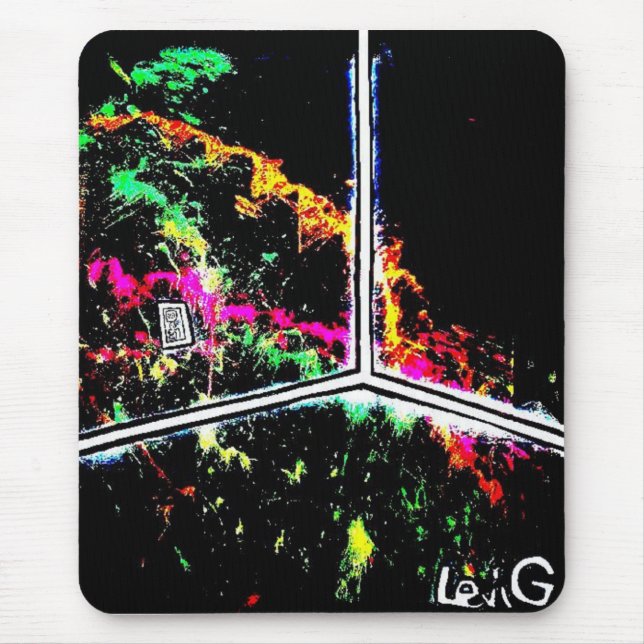 Black light/Neon Splash Corner w' Outlet (levi G.) Mouse Mat (Front)