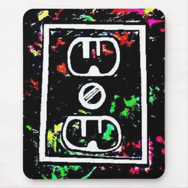 Black Light / Neon Splash "Outlet" by Levi G. Mouse Mat (Front)