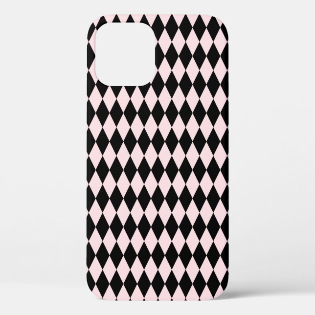 Black & Light Pink Stripe Pattern Minimal Abstract Case-Mate iPhone Case (Back)