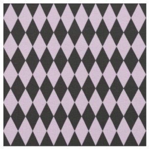 Black & Light Purple Harlequin Diamonds Fabric