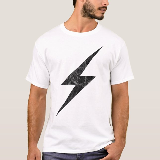 Black Lightning Bolt Of Anarchy (vintage) T-Shirt (Front)