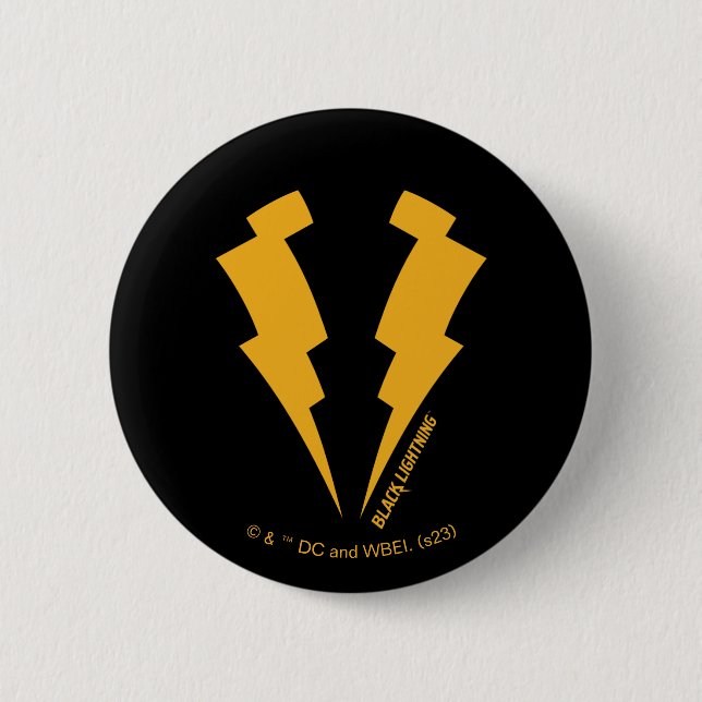 Black Lightning Bolts Graphic 6 Cm Round Badge (Front)