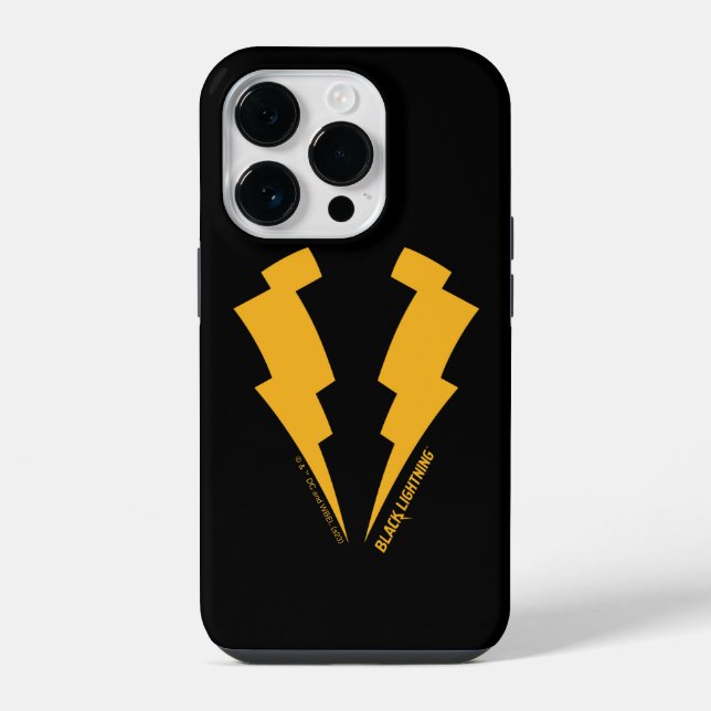Black Lightning Bolts Graphic iPhone Case (Back)