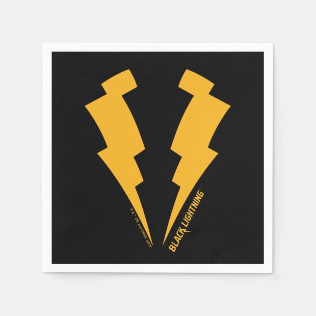Black Lightning Bolts Graphic Napkin (Front)
