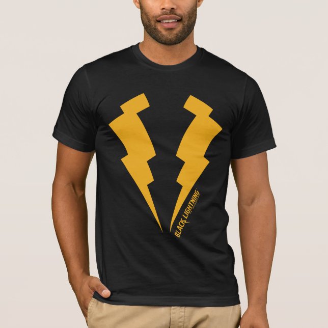 Black Lightning Bolts Graphic T-Shirt (Front)