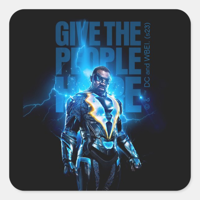 Black Lightning - Give The People Hope Square Sticker (Front)