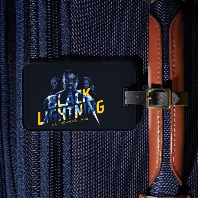 Black Lightning Heroes Graphic Luggage Tag (Front Insitu 4)