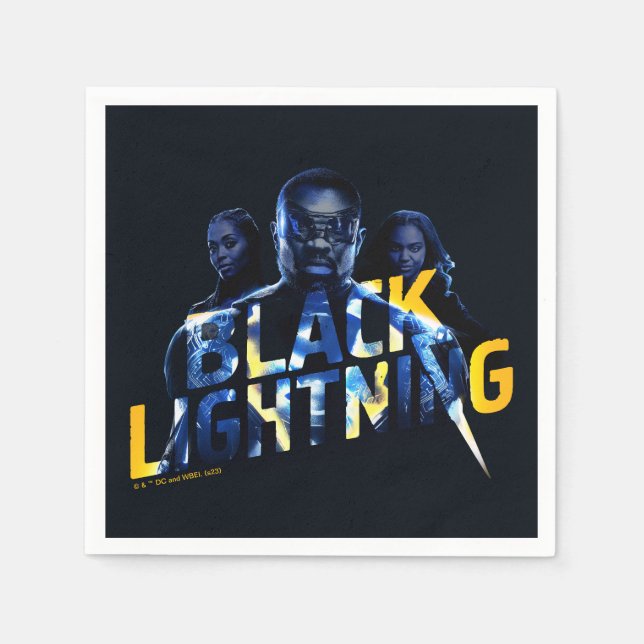 Black Lightning Heroes Graphic Napkin (Front)