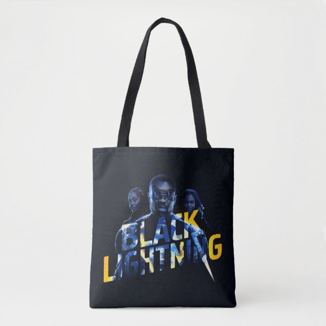 Black Lightning Heroes Graphic Tote Bag (Front)