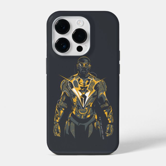 Black Lightning Illustration iPhone Case (Back)