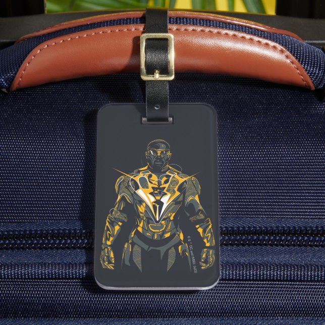Black Lightning Illustration Luggage Tag (Front Insitu 2)