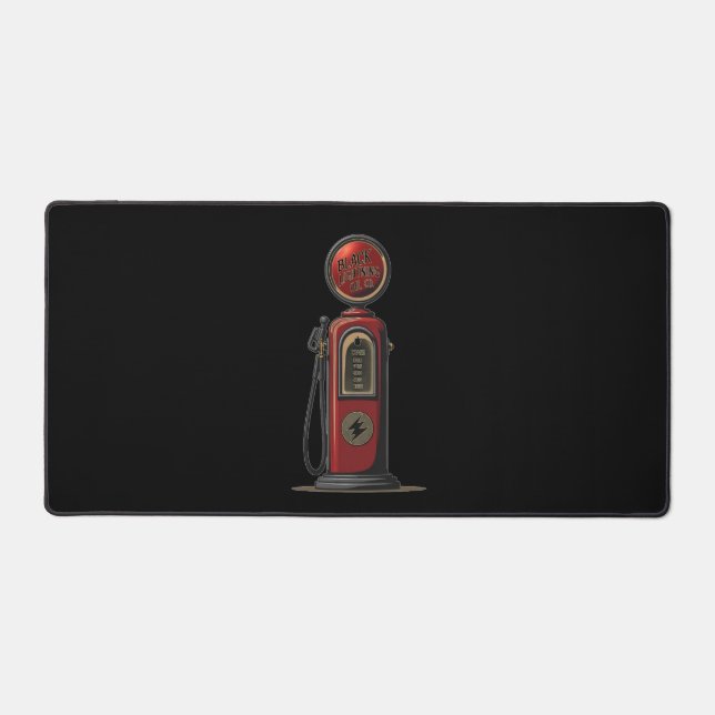 Black Lightning Oil Company Retro Gas Pump Desk Mat (Front)