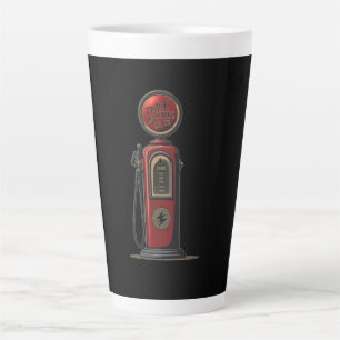 Black Lightning Oil Company Retro Gas Pump Latte Mug