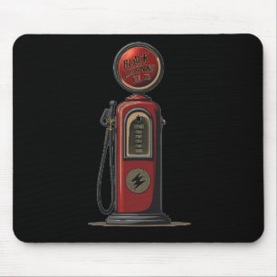 Black Lightning Oil Company Retro Gas Pump Mouse Mat
