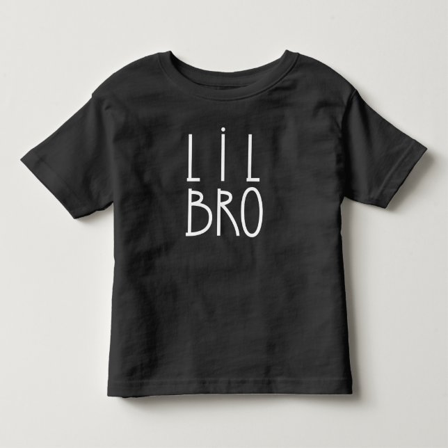 Black LIL BRO  Toddler T-Shirt (Front)